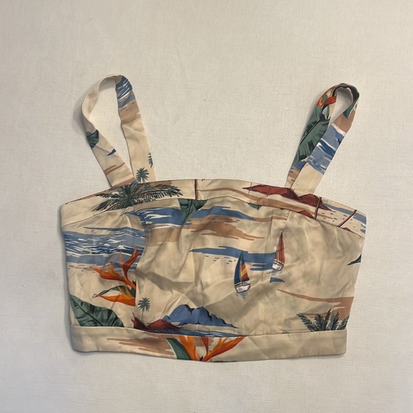 NWT The Games We Play Paradise Silk Crop Top - Picture 7 of 7